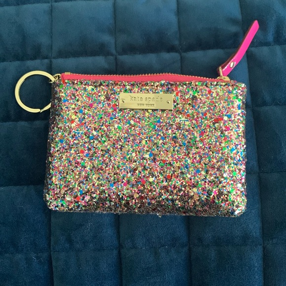 Kate Spade Little GIA GLITTERBALL Pouch. Never carried. Multi color glitter. - Picture 2 of 7
